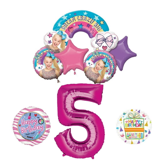 Mayflower Products JoJo Siwa 5th Birthday Balloon Bouquet Decorations and Party Supplies