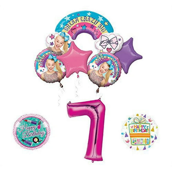 Mayflower Products JoJo Siwa 7th Birthday Balloon Bouquet Decorations and Party Supplies