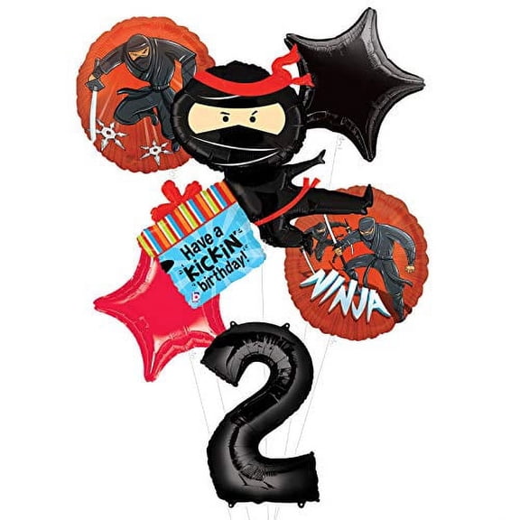 Mayflower Products Ninja Birthday Party Supplies Have A Happy Kickin 2nd Birthday Balloon Bouquet Decorations