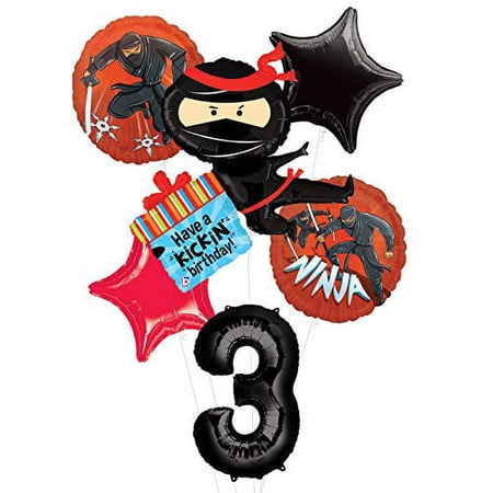 Mayflower Products Ninja Birthday Party Supplies Have A Happy Kickin 3rd Birthday Balloon Bouquet Decorations