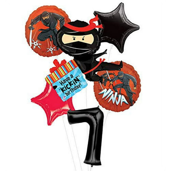 Mayflower Products Ninja Birthday Party Supplies Have A Happy Kickin 7th Birthday Balloon Bouquet Decorations