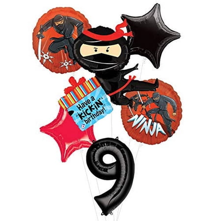 Mayflower Products Ninja Birthday Party Supplies Have A Happy Kickin 9th Birthday Balloon Bouquet Decorations