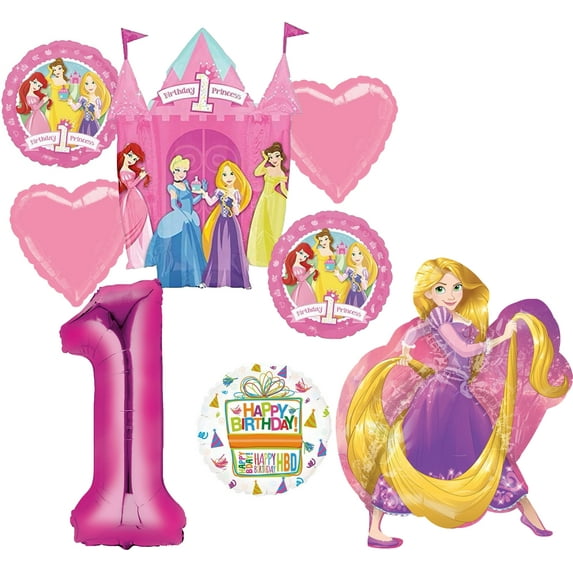 Mayflower Products Princess 1st Birthday Party Supplies Rapunzel Balloon Bouquet Decorations
