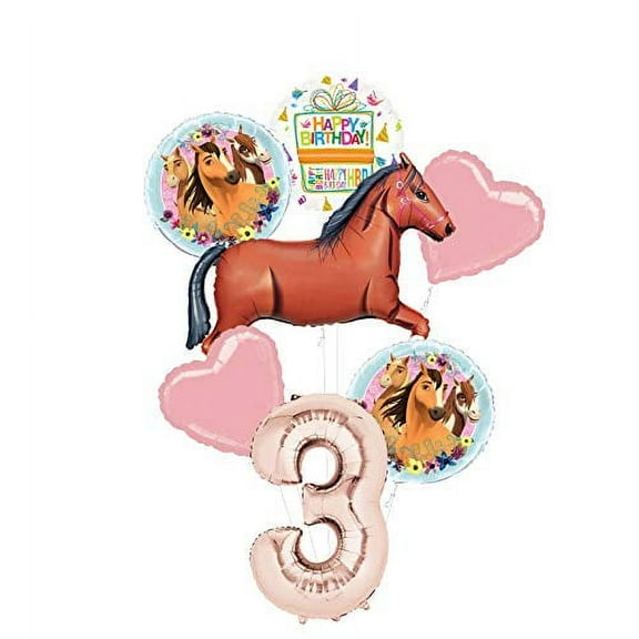 Mayflower Products Spirit Riding Free Party Supplies 3rd Birthday Brown Horse Balloon Bouquet Decorations