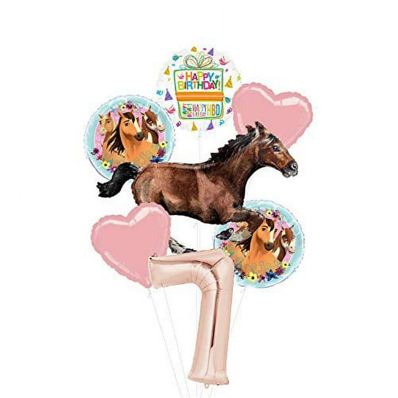 Mayflower Products Spirit Riding Free Party Supplies 7th Birthday Galloping Horse Balloon Bouquet Decorations