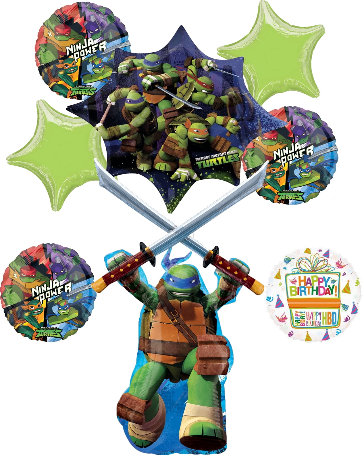 Teenage Mutant Ninja Turtles Birthday Party Decoration Supplies Disposable  Tablecloths Pennants Number Balloons DIY Decorations