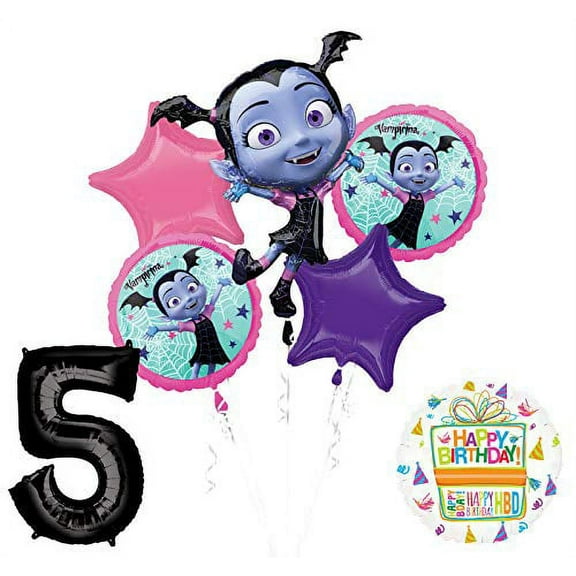 Mayflower Products Vampirina 5th Birthday Balloon Bouquet Decorations and Party Supplies