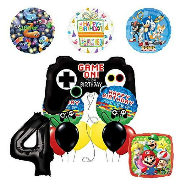 Mayflower Products Video Gamers 4th Birthday Party Supplies Balloon Decorations