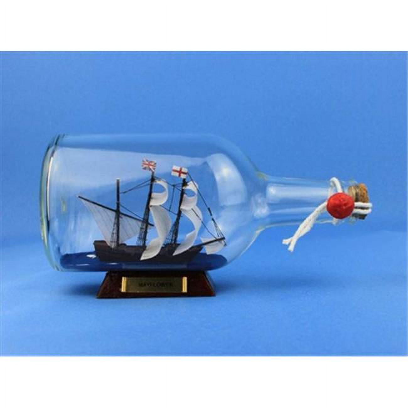 Handcrafted Model Ships Mayflower Ship in a Bottle 9 in. Ships In A Bottle Decorative Accent