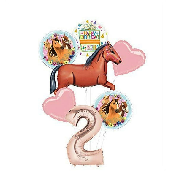 Mayflower Spirit Riding Free Party Supplies 2nd Birthday Brown Horse Balloon Bouquet Decorations