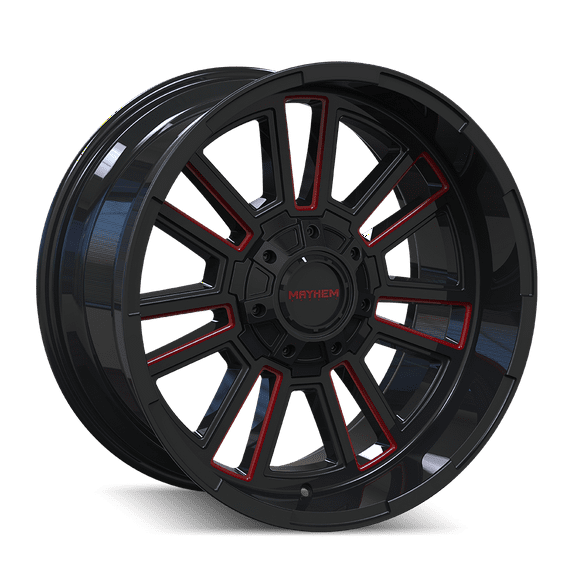 Mayhem Apollo-8115 20X9 5X139.7/5X150 0Et 110Cb Black W/Prism Red