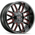 thumbnail image 1 of Mayhem Cogent-8107 17X9 5X127/5X139.7 -12Et 87.1Cb Black W/Prism Red, 1 of 3