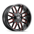 thumbnail image 1 of Mayhem Cogent-8107 20X9 8X165.1/8X170 0Et 130.8Cb Black W/Prism Red, 1 of 2