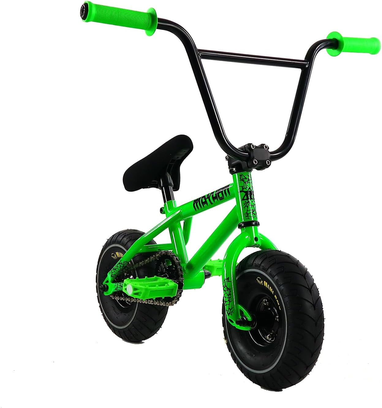 Mayhem Fat Tire Mini BMX RIOT Toxic Green 1 Piece Crank 10 Mini BMX Newest Model Trick Bike