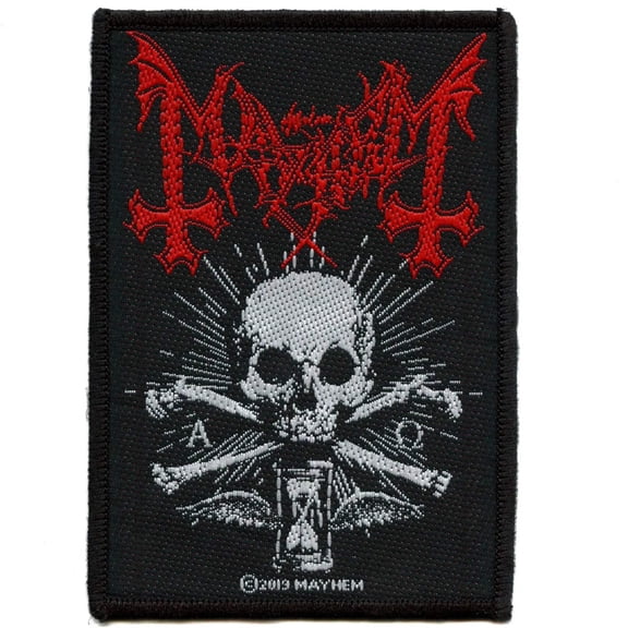 Mayhem Patch Alpha Omega Daemon Band Logo new Official Black Woven Sew on