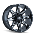 thumbnail image 1 of Mayhem Rampage-8090 17X9 5X114.3/5X127 18Et 87Cb Black W/Milled Spokes, 1 of 2
