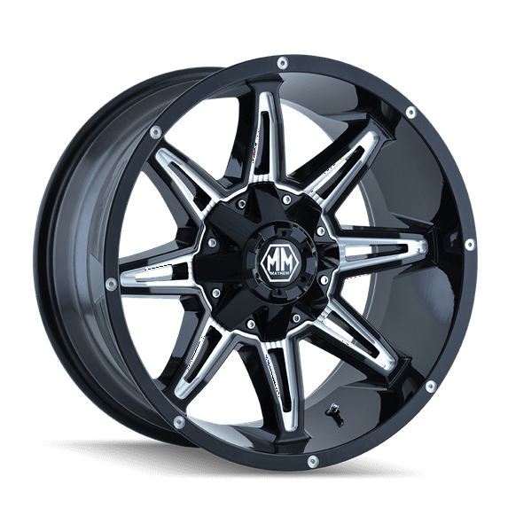 Mayhem Rampage-8090 20X9 8X165.1/8X170 0Et 130.8Cb Black W/Milled Spokes