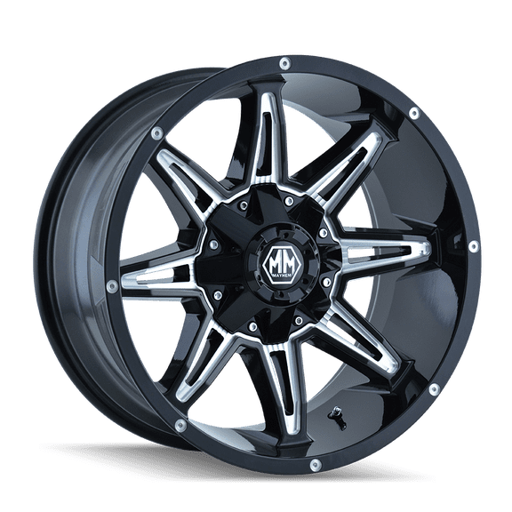 Mayhem Rampage-8090 20X9 8X180 0Et 124.1Cb Black W/Milled Spokes