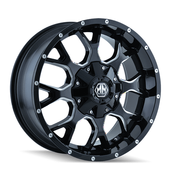 Mayhem Warrior-8015 20X9 6X120/6X139.7 30Et 78.1Cb Black W/Milled Spokes
