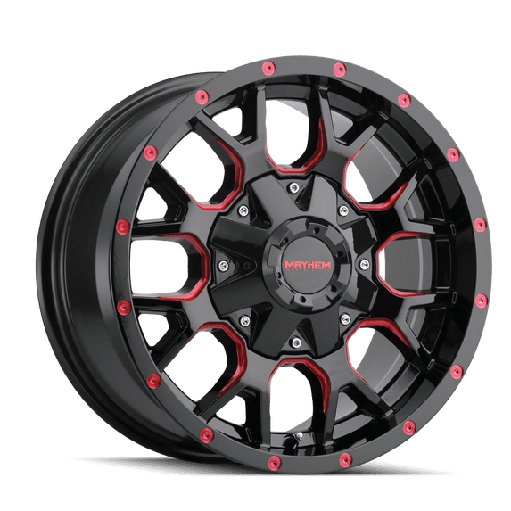 Mayhem Warrior-8015 20X9 8X180 0Et 124.1Cb Black W/Prism Red