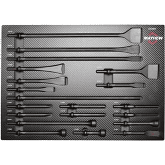 Mayhew 32090F Pneumatic Punch and Chisel Set 20 Piece Made in USA