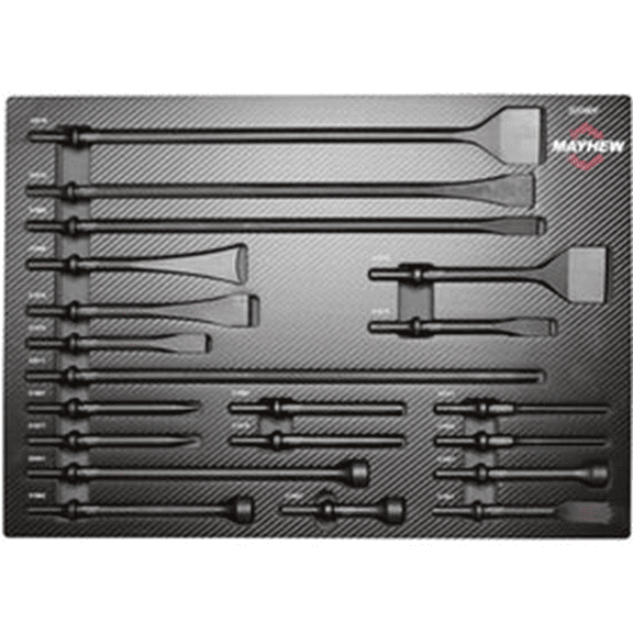 Mayhew 32090F Pneumatic Punch and Chisel Set 20 Piece Made in USA