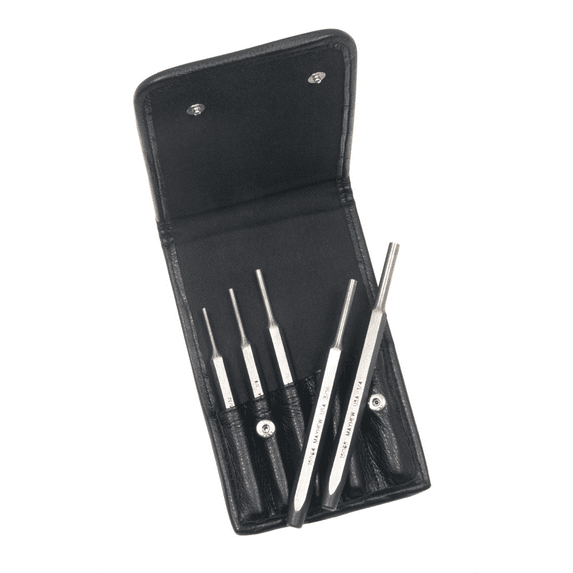 Mayhew 5 PC PIN PUNCH SET, 150 LINET LEATHER POUCH