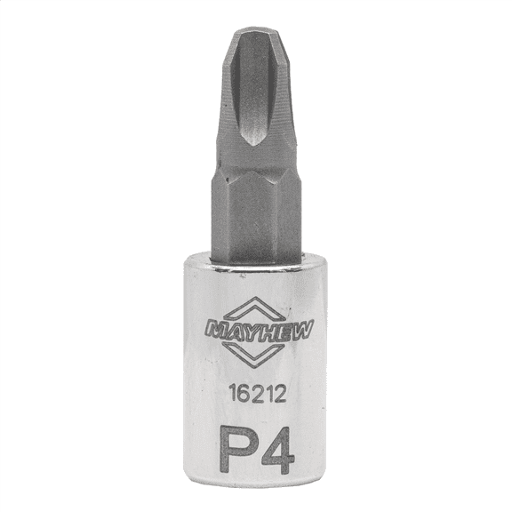 Mayhew Mayhew No. 4 Phillips Short Insert Socket Bit, 1/4-Inch Drive
