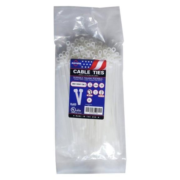 Mayhew Steel Products MHMB7-50NAT-C 7 in. 50 lbs Natural Cable Ties, Natural