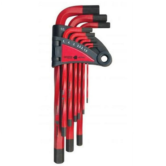 Mayhew Steel Products MY45053 Metric Heavy Duty Twisted Hex Key Set, 9 Piece