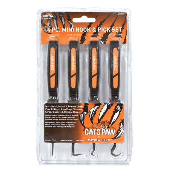 Mayhew Tools 60003 Dominator 4-Piece Mini Hook & Pick Set