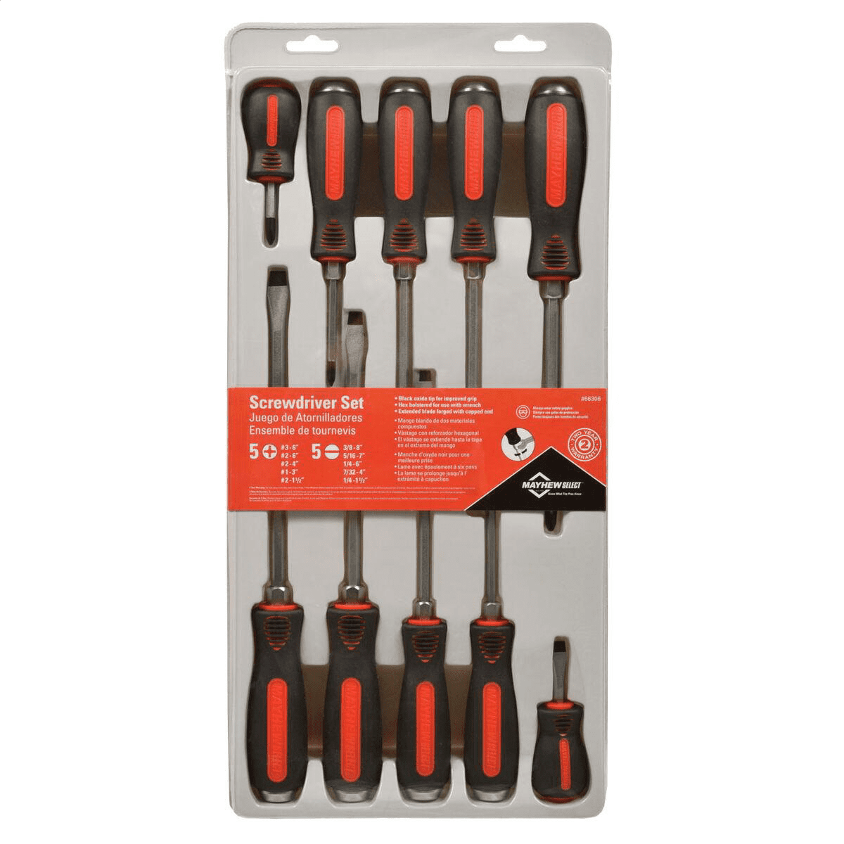 Mayhew Tools 66306 10-Piece Cats Paw Capped End Screwdriver Set