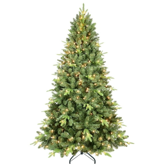 Mayhihi 4FT Pre-lit Artificial Small Christmas Tree with 150 Lights, Xmas Tree for Home Office Party Decor, 636 PE & PVC Mixed Branch Tips, Foldable Stand, Easy Assembly