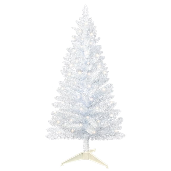 Mayhihi 4FT White Small Christmas Tree with Lights, Artificial Xmas Trees for Home Office