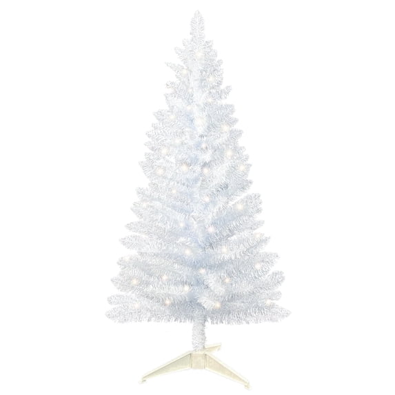 Mayhihi 4FT White Small Christmas Tree with Lights, Artificial Xmas Trees for Home Office