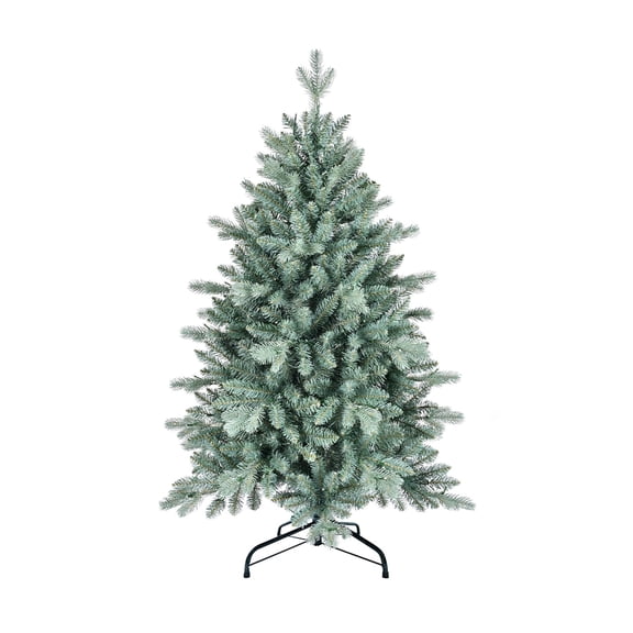 Mayhihi 4ft Unlit Blue Spruce Artificial Christmas Tree with 592 PE and PVC Branch Tips and Foldable Metal Stand