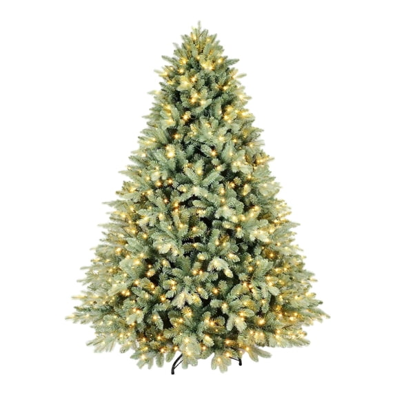 Mayhihi 5ft Prelit Blue Spruce Artificial Christmas Tree with 300 Warm ...