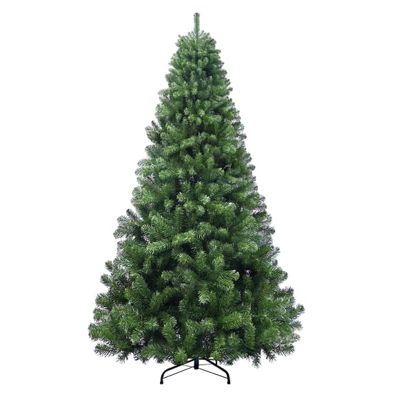Mayhihi 6FT Artificial Full Christmas Tree, Premium Unlit Hinged Design, Green Fake Xmas Tree with 760 PVC Branch Tips, Foldable Stand, Easy Assembly