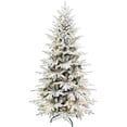 thumbnail image 1 of Mayhihi 6FT Prelit White Flocked spruce Artificial Christmas Tree, Premium Xmas Tree, 1582 Lifelike PE&PVC Mixed Tips, 300 Lights, 1 of 6