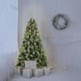 thumbnail image 1 of Mayhihi 8ft Pine Prelit Christmas Tree, Premium Frosted Pre-Decorated Artificial Holiday Decor, 1 of 9