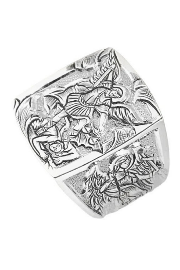 Angel Ring, Angel Wing Ring for Men, Ancient Greek Angel Ring Wing Rock Silver Angel Jewelry, Gold Retro Angel Sword Ring Hip Hop Angel Ring Punk Angel Wings Ring Vintage Greek Angel Ring