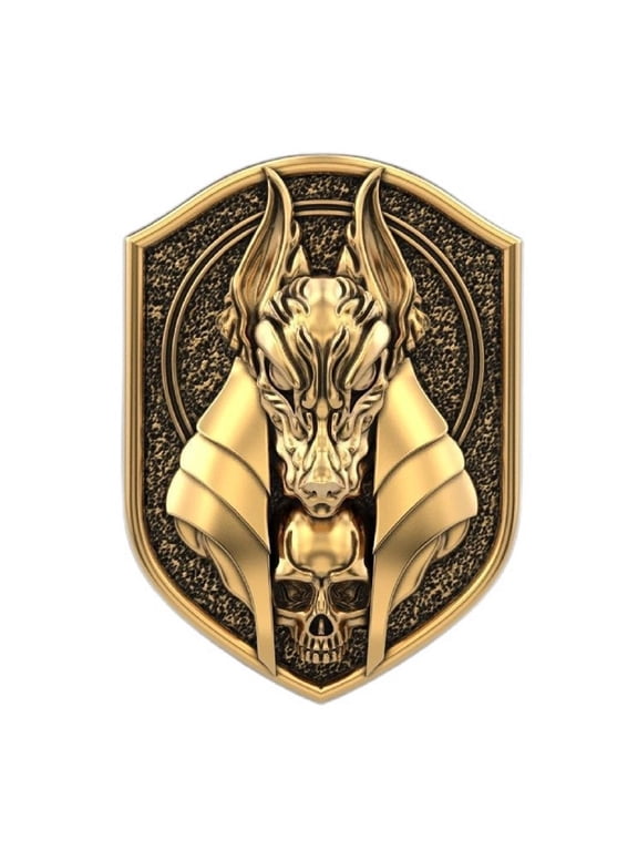 Anubis Ring, Gothic Wolf Head Ring for Men, Egyptian God Anubis Amulet Ring Norse Viking Wolf Animal Ring Anubis Wolf Jewelry, Hip Hop Anubis Wolf Ring Punk Wolf Shield Ring