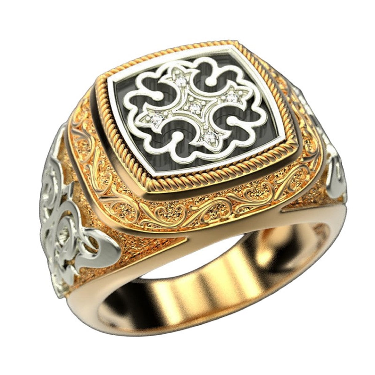 MayiaHey Catholic Cross Biker Ring, Christ Jesus Cross Ring for Men ...