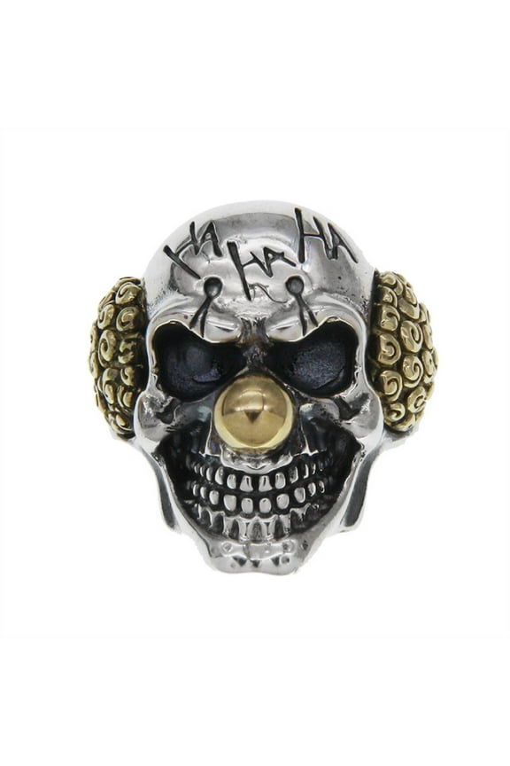 Clown Skull Ring, Gothic Clown Skull Ring for Men, Punk Clown Ring Cool Clown Skull Jewelry, Demon Skull Clown Ring Hip Hop Clown Ring Rock Clown Skull Biker Ring Devil Clown Ring
