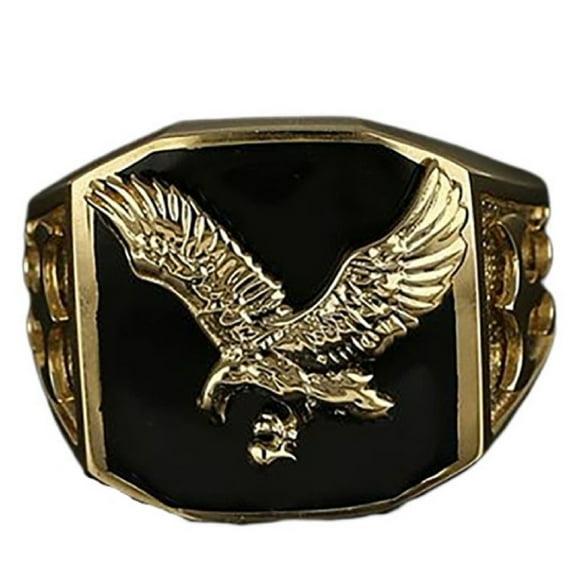 MayiaHey Eagle Biker Ring, Flying Eagle Ring for Men, American Bald Eagle Ring Norse Viking Eagle Animal Ring Hawk Eagle Jewelry, Celtic Eagle Ring Hip Hop Flying Eagle Ring Punk Eagle Ring