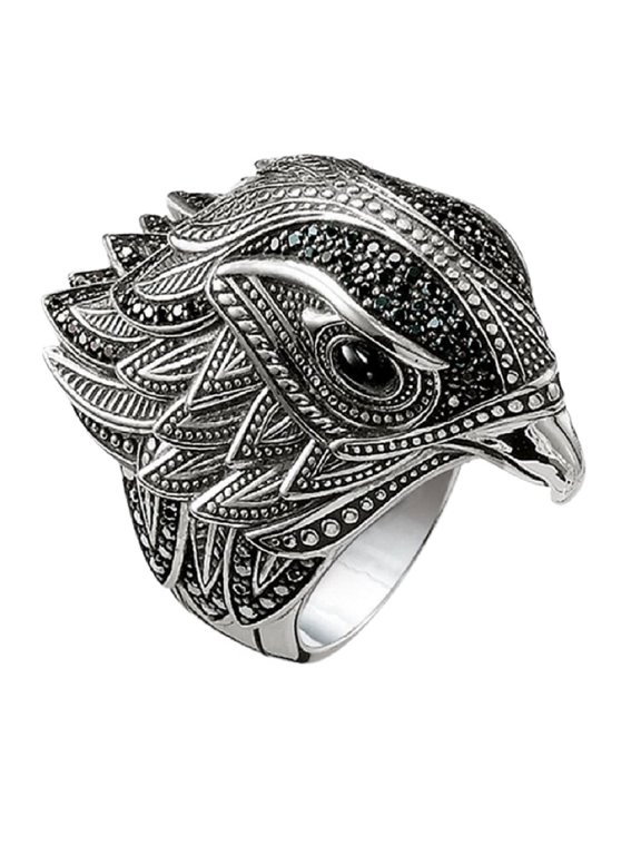 Eagle Head Ring, Cute Bird Eagle Ring for Men, Norse Viking Eagle Head Ring Hawk Eagle Jewelry, Celtic Eagle Bird Ring Hip Hop Eagle Band Ring Punk Eagle Animal Ring Lovely Eagle Hawk Ring