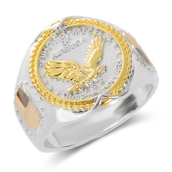 MayiaHey Flying Eagle Ring, American Flag Eagle Ring for Men, Norse Viking Eagle Ring Hawk Eagle Jewelry, Celtic Eagle Bird Ring Hip Hop Bald Eagle Ring Punk Eagle Animal Biker Ring