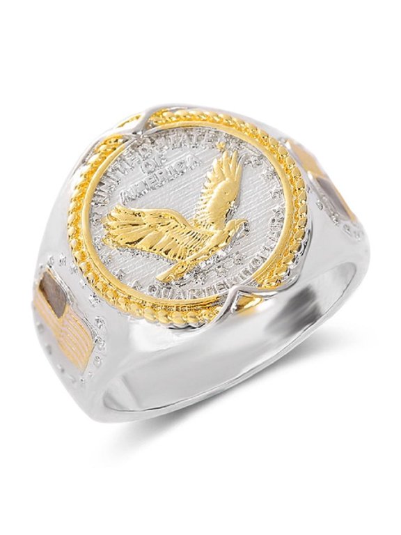 Flying Eagle Ring, American Flag Eagle Ring for Men, Norse Viking Eagle Ring Hawk Eagle Jewelry, Celtic Eagle Bird Ring Hip Hop Bald Eagle Ring Punk Eagle Animal Biker Ring