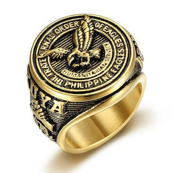 MayiaHey Flying Eagle Ring, Eagle Bird Ring for Men, Gold Hawk Ring Punk American Eagle Jewelry, Vintage Bald Eagle Ring Eagle Coin Ring Flying Hawk Ring