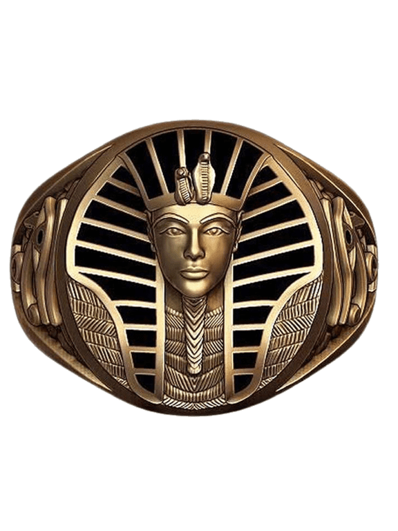 Pharaoh Ring, Eye of Horus Ring for Men, Ancient Egyptian Pharaoh Head Ring Rock Pharaoh Jewelry, Retro Pharaoh Horus Eye Ring Hip Hop Gold Pharaoh Band Ring Punk Cross Ring